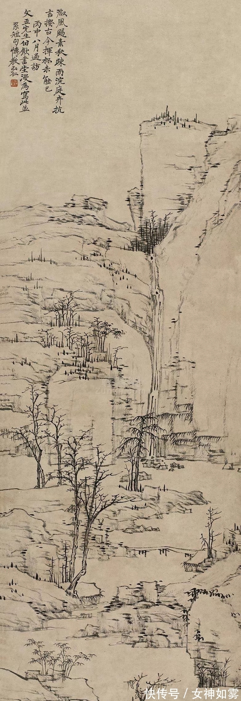 孤寂@长日静坐空潭,月夜孤啸危岫|弘仁山水画精选