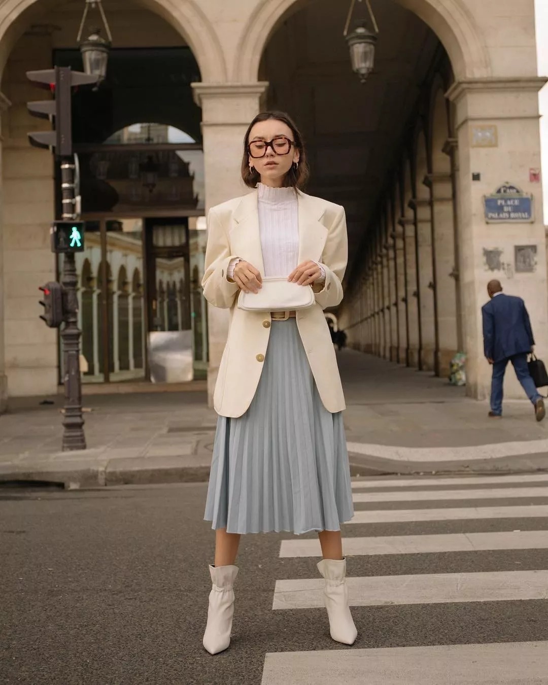 西装+裙子=早秋最in穿法,好看爆了!