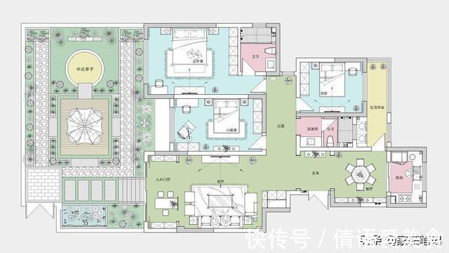 奢华|她家150㎡新中式风,全屋充满了温馨感,细节处尽显奢华与品位