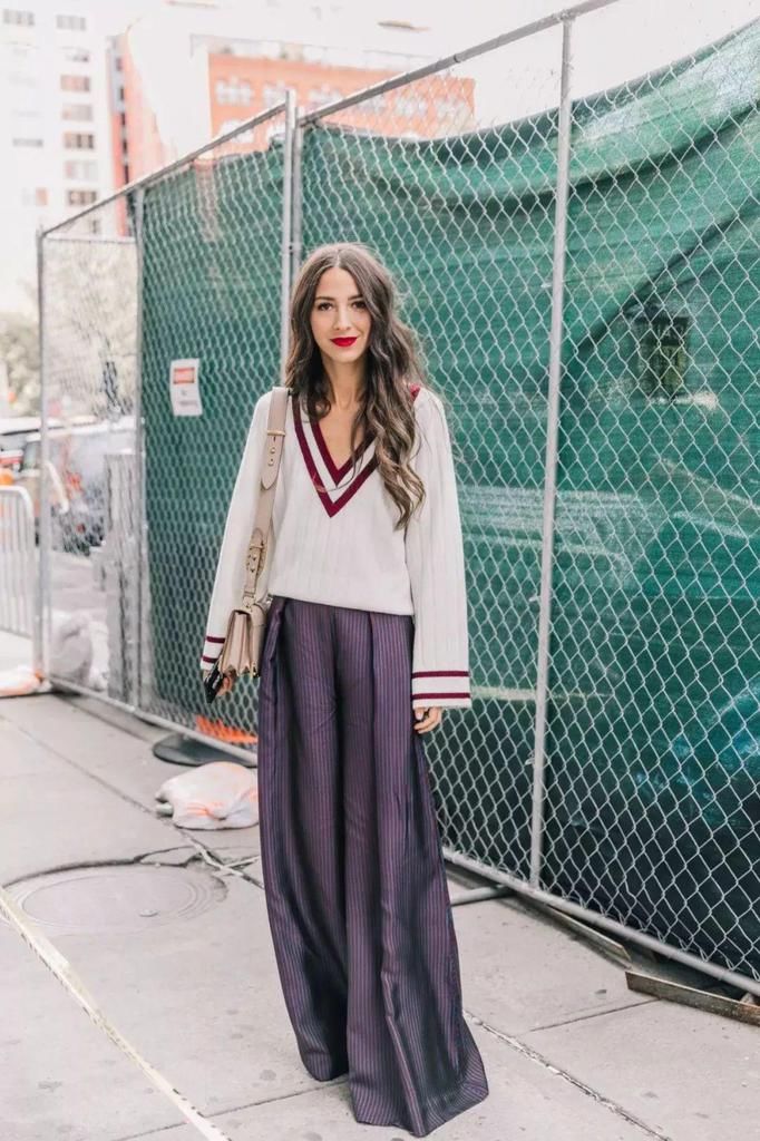 毛衣|毛衣+阔腿裤,才是冬季时髦混搭cp!