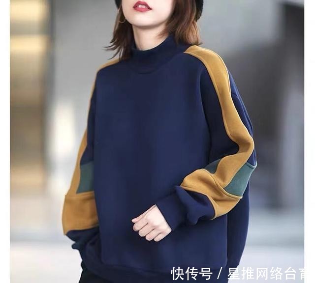 简约|今年流行的“多色拼接卫衣”,不挑年龄,随性简约,时髦减龄