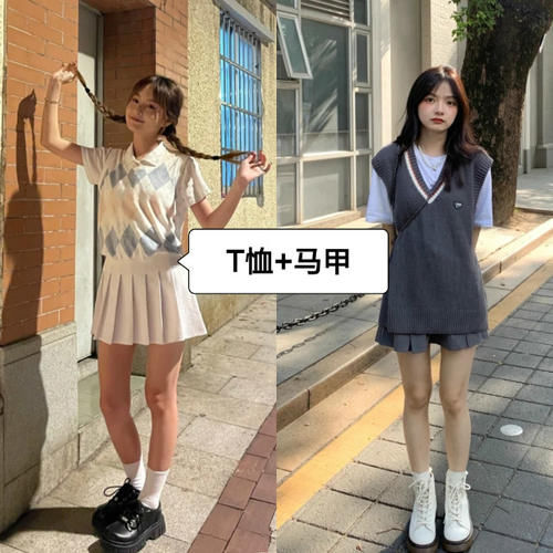 百褶裙|有一种减龄穿搭叫：T恤+百褶裙，青春又时尚，比你想象中的要美！