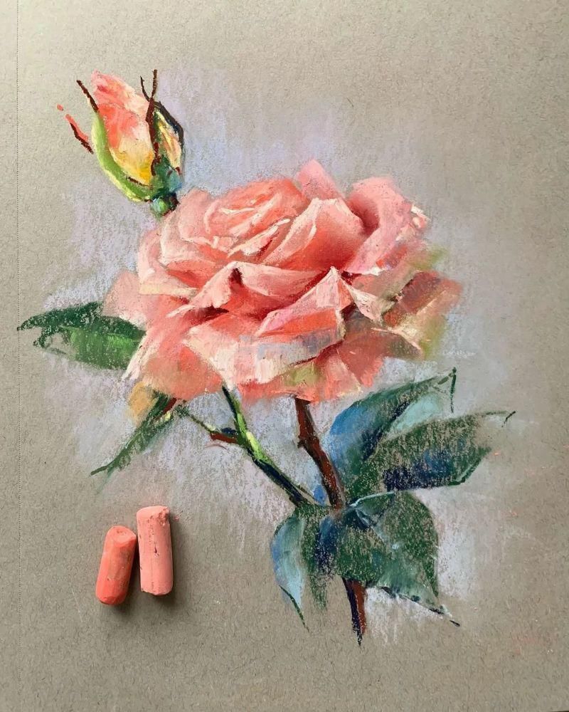 鲜花!太疯狂了!原来用粉笔画画,也可以这么美,简单几招教你,美到邻居羡慕嫉妒