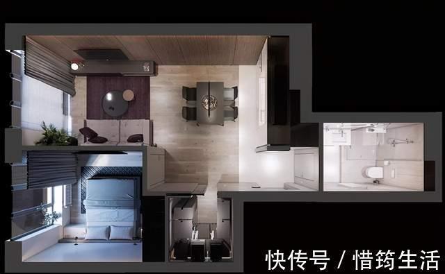 卫生间|男主47平精致小家:拥有独立衣帽间,卫生间干湿分离,太帅气了!