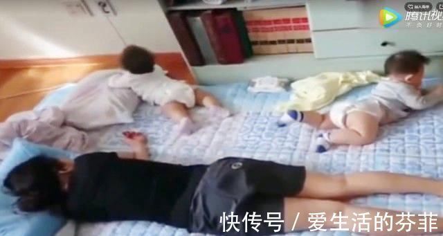 宝宝|双胞胎趁妈妈睡着,开始他们的“作战计划”,爸爸在一旁笑喷了