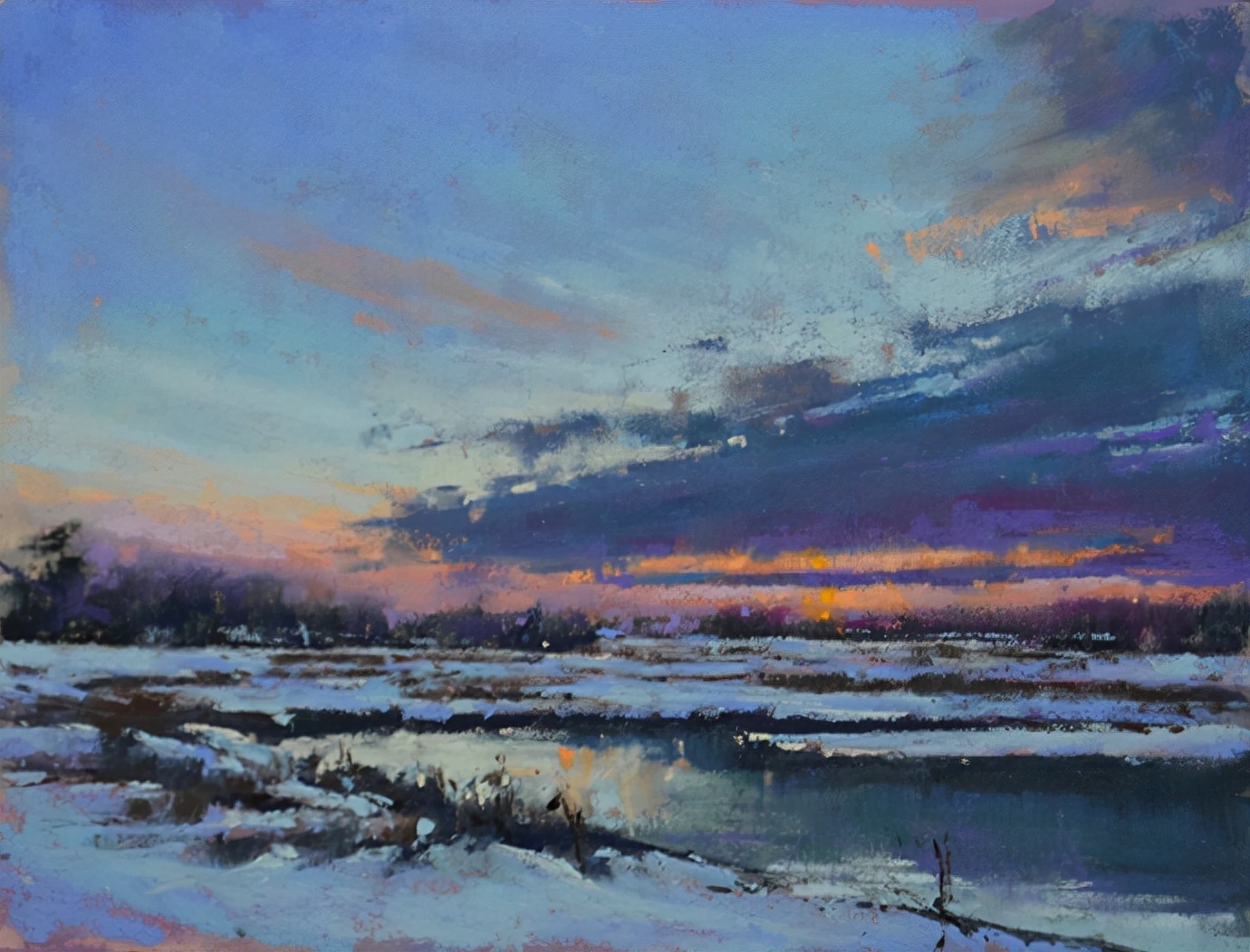 美国#美国艺术家阿奎尔柔和的风景油画,画里充满了阳光温馨美好