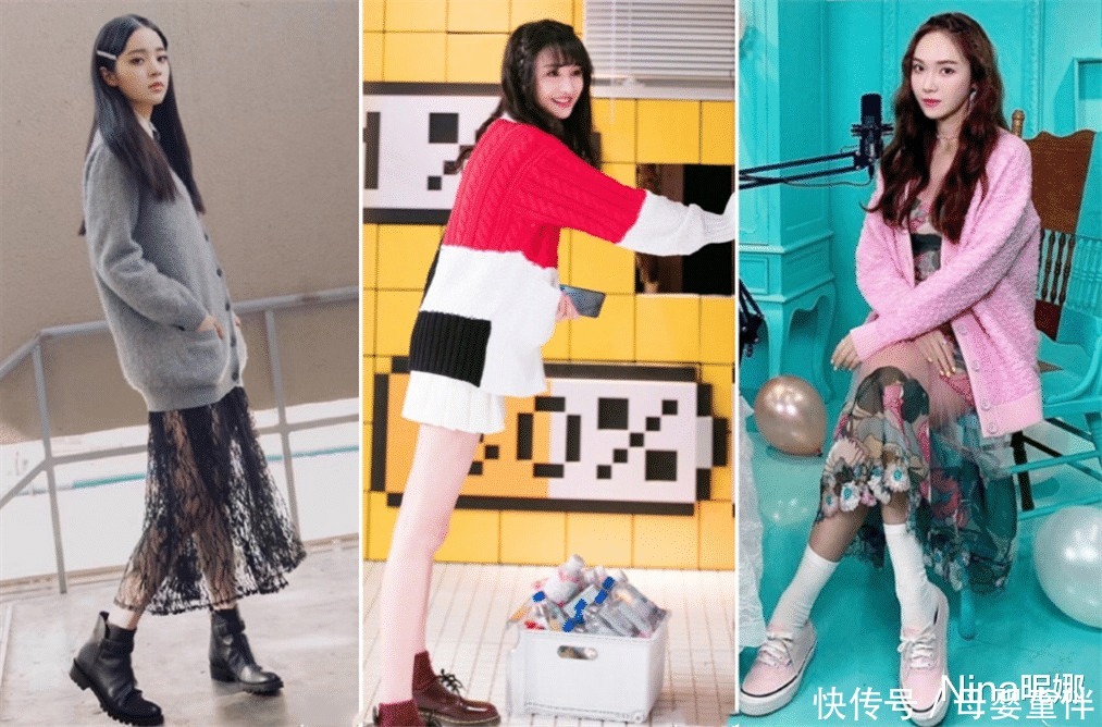 针织|55岁于文华在家做饭真时髦,穿开衫露黑色打底身段苗条,罕见大红唇太抢镜