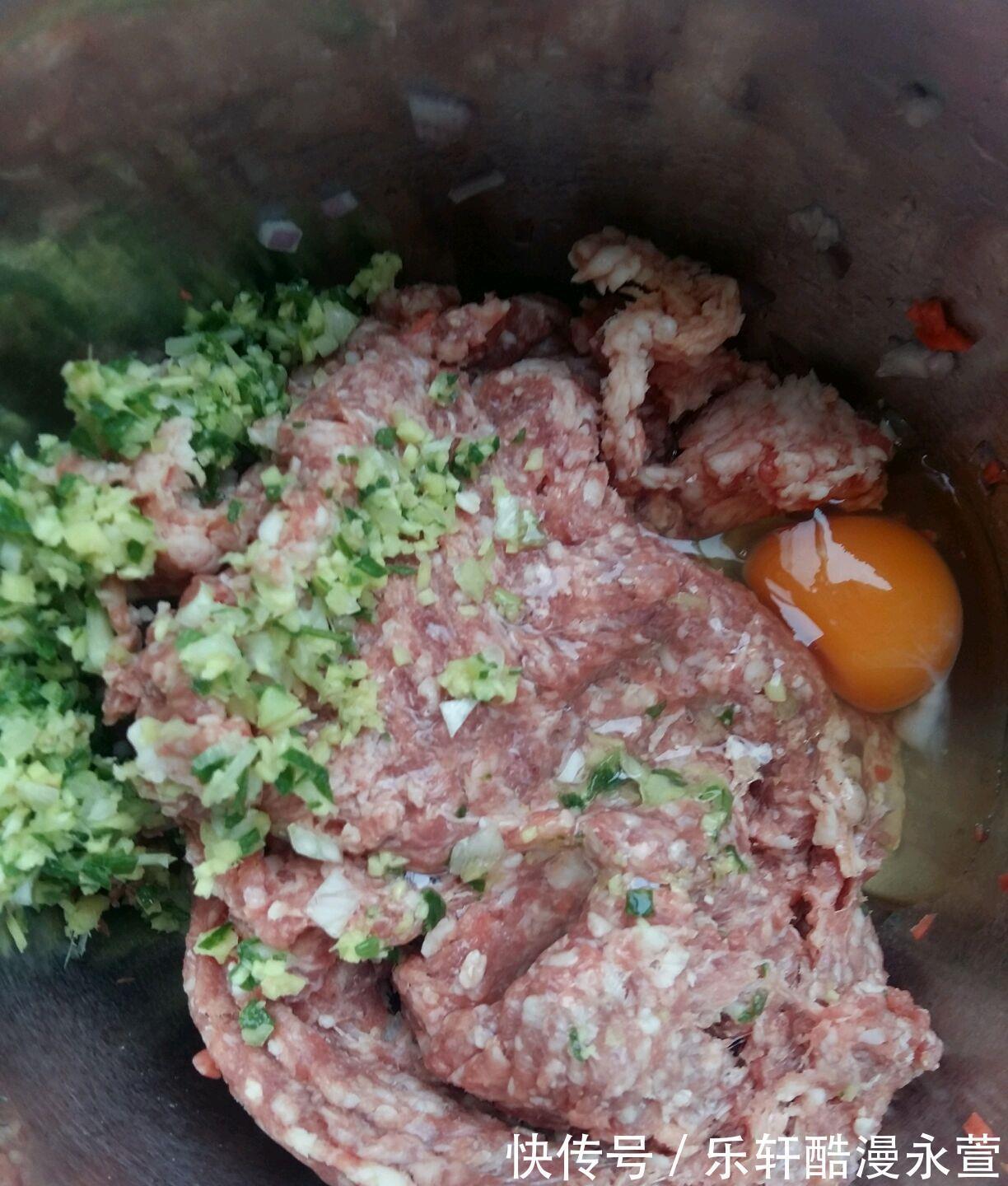 调制|洋葱胡萝卜牛肉饺子，馅料十足，调制一些蘸料配着吃，美得很