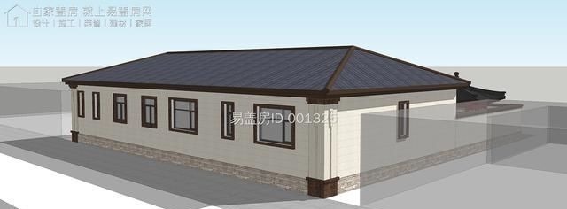 别墅|一层新中式别墅,双入户门,房间均能采光,屋檐外挑,简单大气