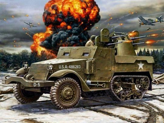 美国|二战战场上曾经起到了重大作用的 美国M3半履带装甲车