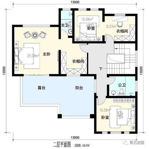 13.5×13.5米二层小别墅，回乡建一栋，相亲姑娘满眼是你