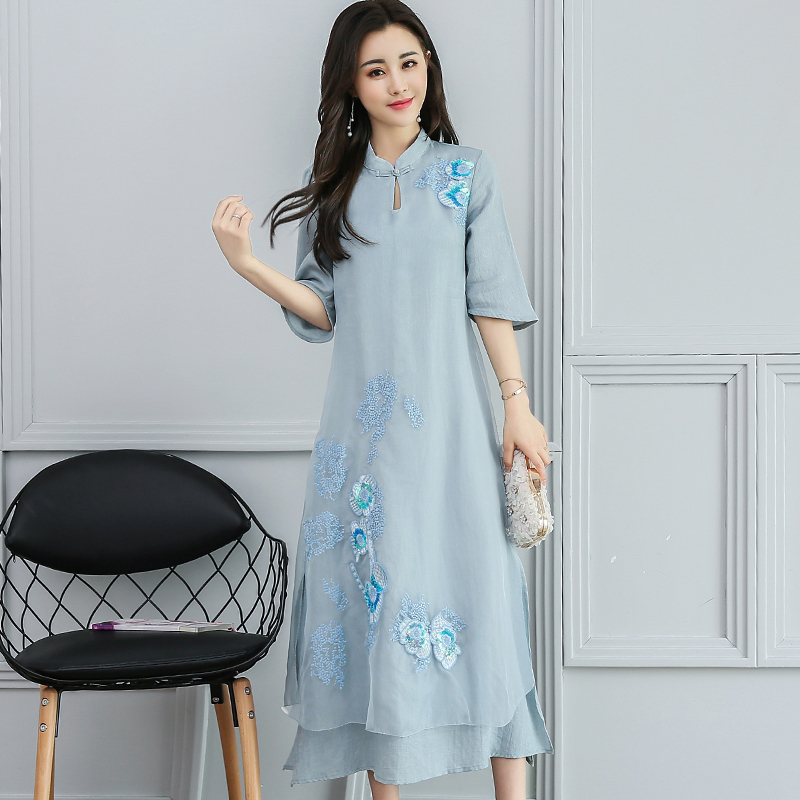 印花 岁月的沉淀与现代的冲刷!一袭改良旗袍裙,诠释东方女性神韵之美