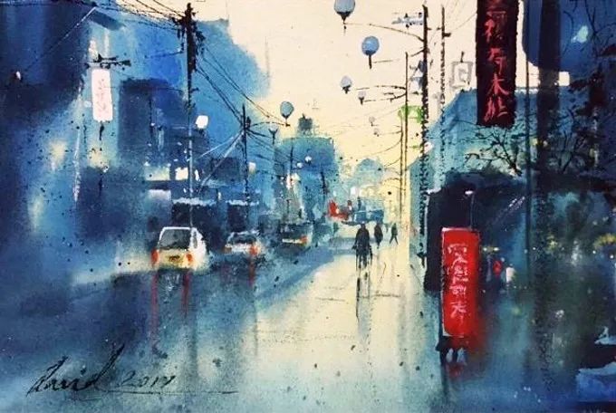 彩色调@极具美感的蓝绿水彩色调,如此画面,令人爱不舍手