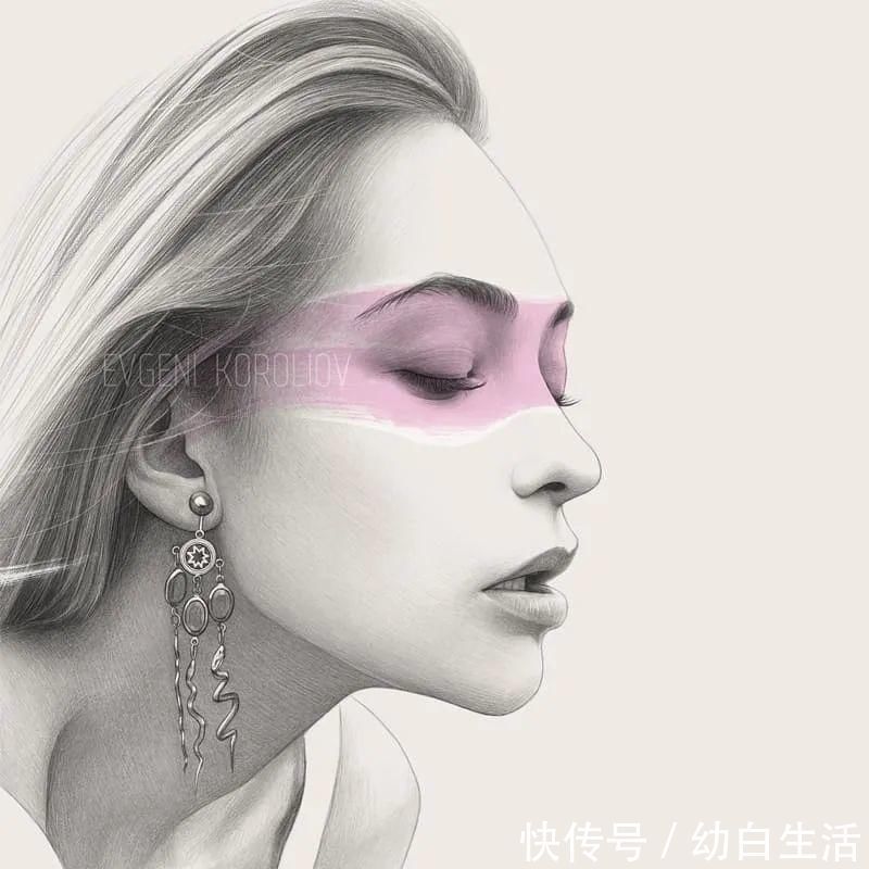 手绘$总被怼素描画得像头盔,瞧她用自动铅笔画,笔笔都是功力,厉害了!