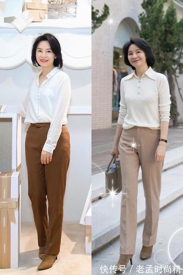 女人|五六十岁的时髦女人,早不穿黑裤子!今秋流行“醋酸裤”,好美