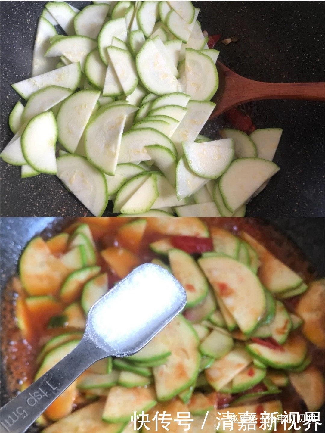 一扫而光|下饭又开胃的番茄炒西葫芦,简单又好吃,米饭一扫而光