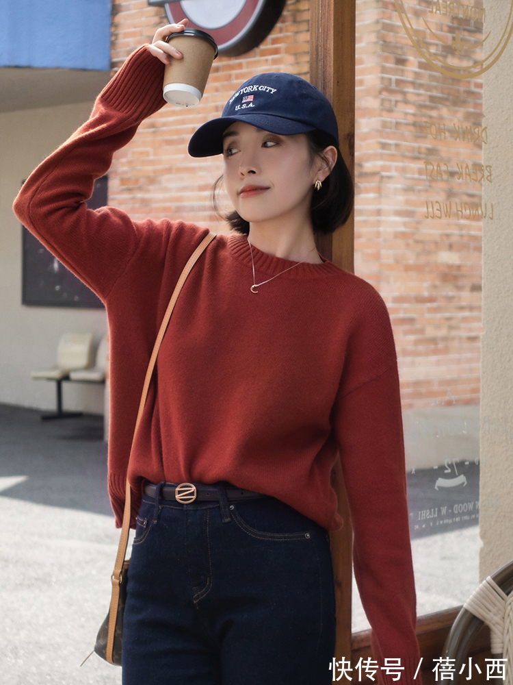 穿搭 红色毛衣就是时髦、洋气!搭配半身裙、羽绒服、大衣简约又高级