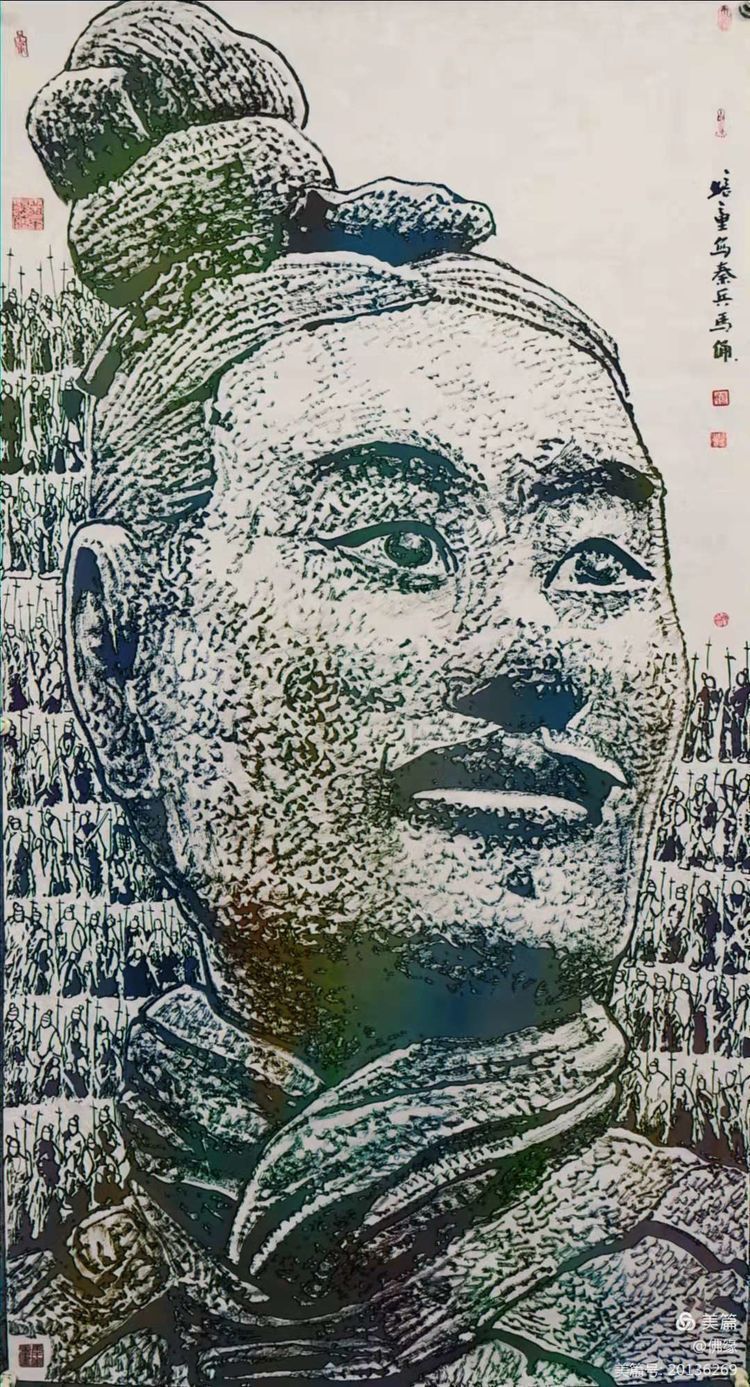 焦墨画|秦始皇兵马俑马培童焦墨组画，震动画坛，叹为观止！