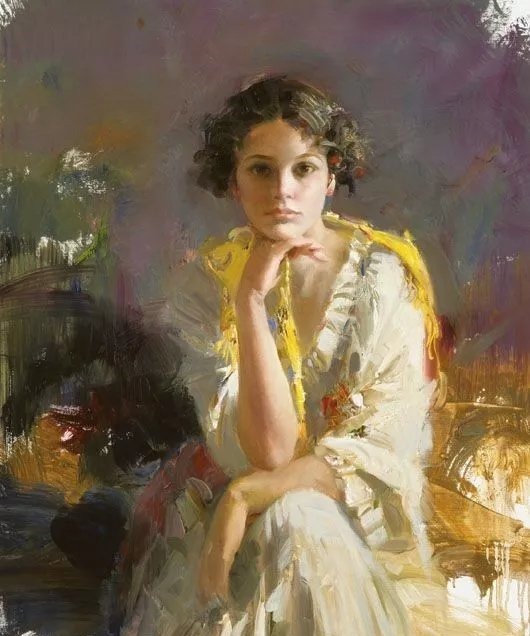 人物#皮诺德埃尼的油画人物，色彩斑斓，动静结合，光彩照人