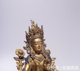 铜鎏金&清代,铜鎏金绿度母坐像