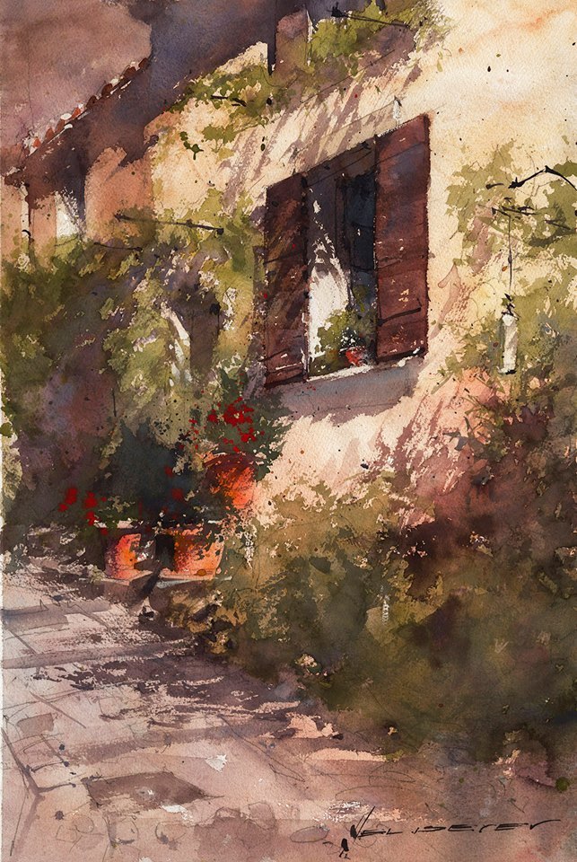 弗拉迪斯拉夫!印象水彩/美国当代艺术家弗拉迪斯拉夫水彩作品