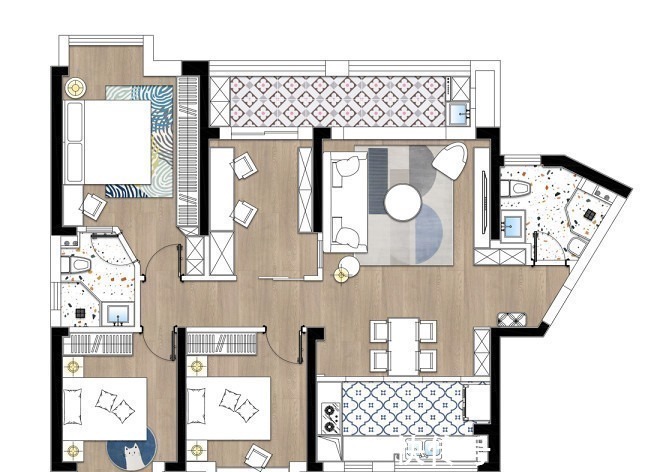 背景墙|看她家的配色,像吃了一口甜而不腻的糕点~