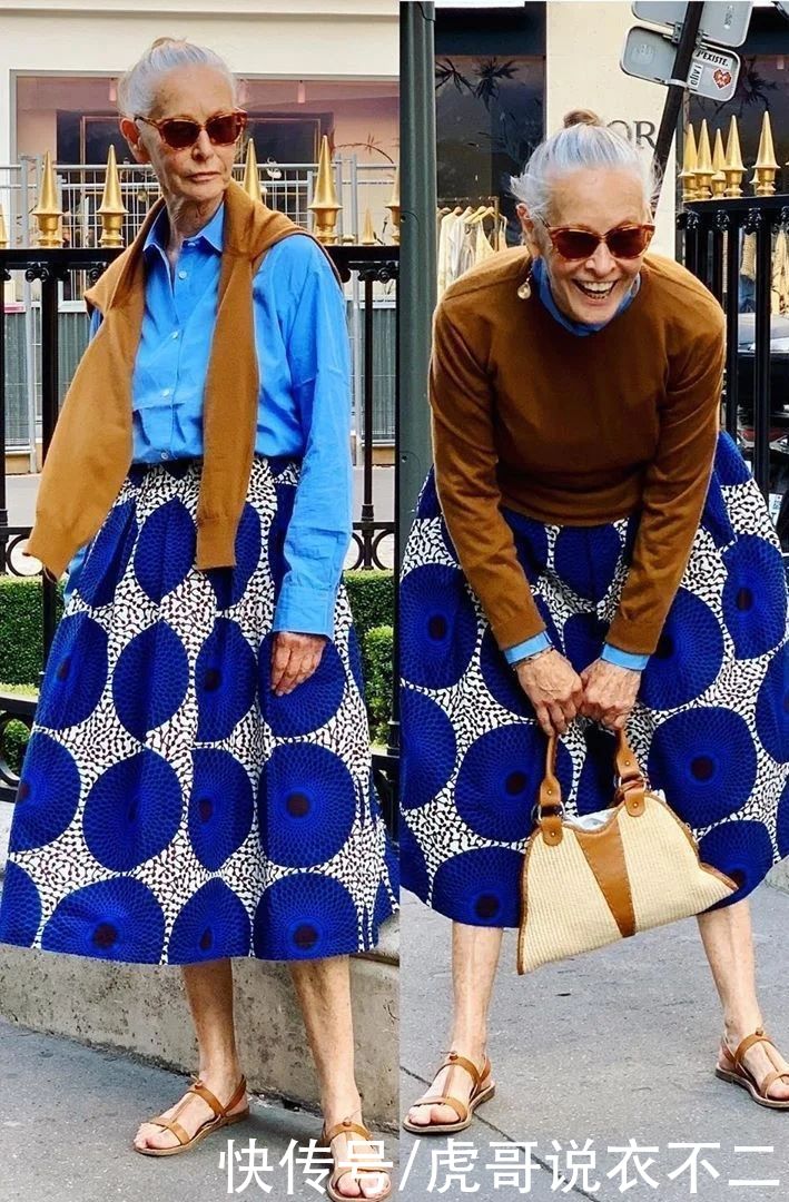 这位70岁的奶奶太励志，从素人到时尚咖，长皱纹腰腹圆润也时尚