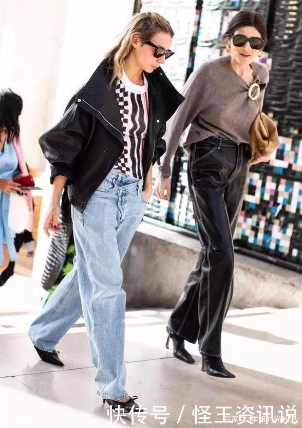 简单又大方的冬季最美穿搭,皮衣混搭细高跟,不仅不丑还很新潮!