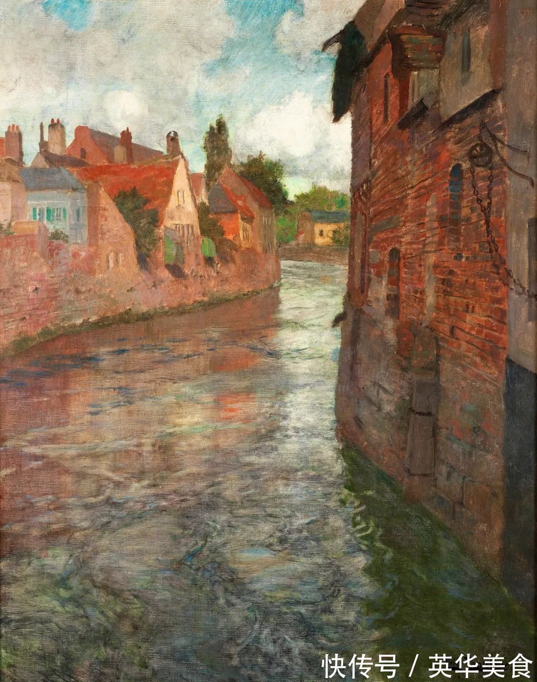 小溪|水与光的刻画,弗里茨的油画真是美妙至极