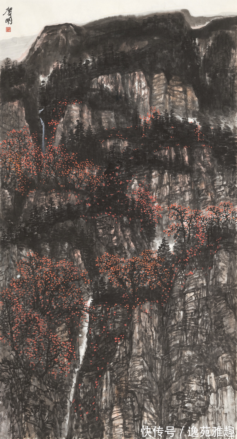 山水画作#「作品欣赏」雄伟大气,强悍不羁,画家侯贺明作品欣赏