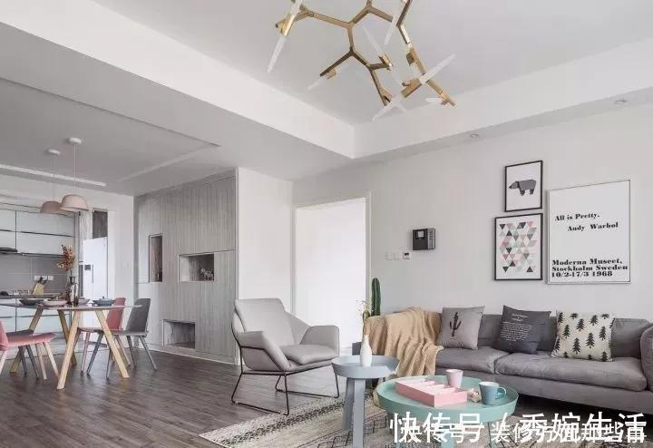 搭配|128平简约风,木色的浴室柜给卫生间增添一丝温度