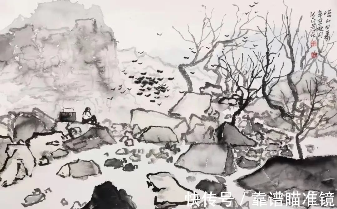 清溪$张正山水画,似一条从传统大山里流出的清溪