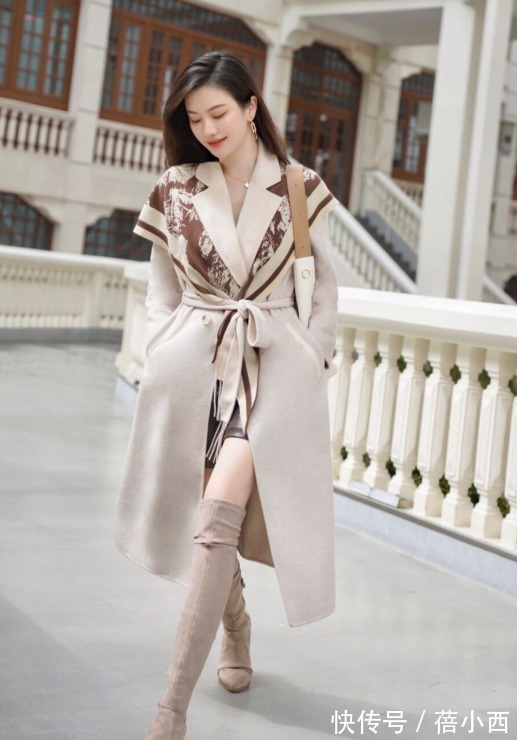 短靴|158-165cm的女生穿大衣别乱搭,学博主这样穿,保暖时髦还好看!