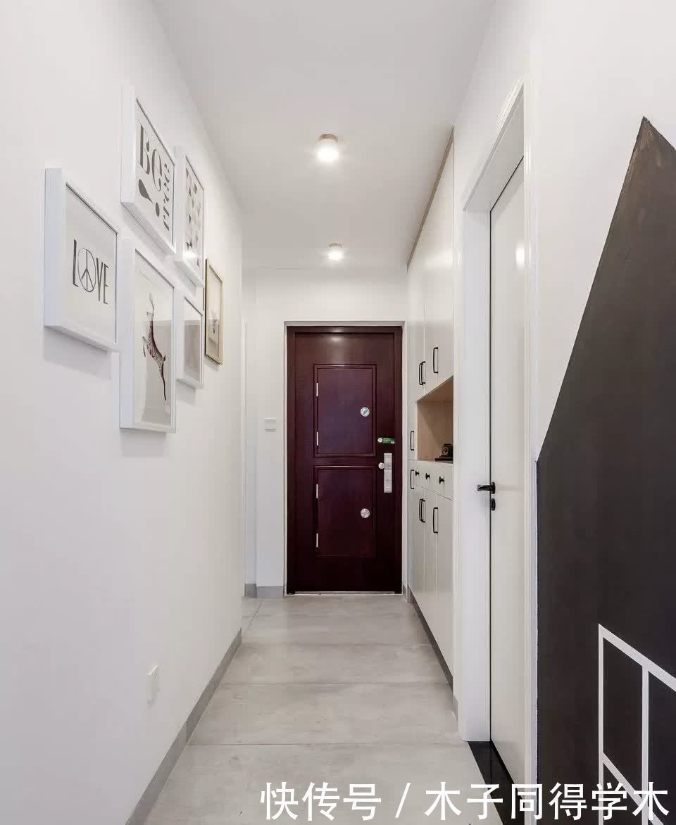 厨房|116㎡三房变四房,厨房+餐厅仅占14㎡,卡座与电视柜连一起