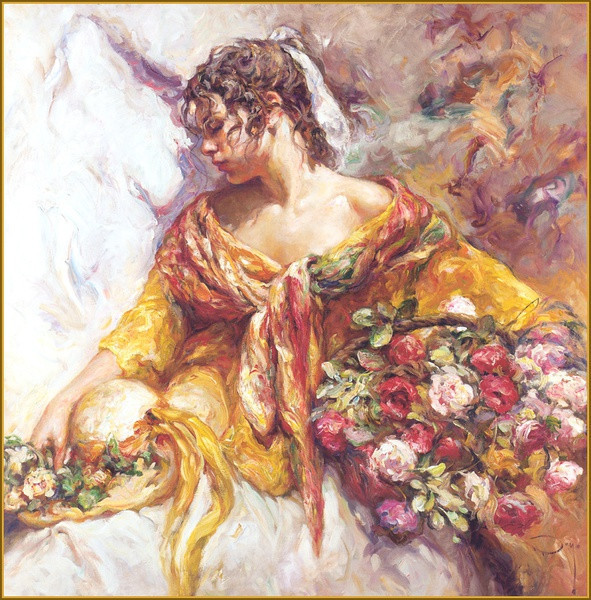 西班牙!千人一面的现代型美女;西班牙画家Jose Royo写实人物油画