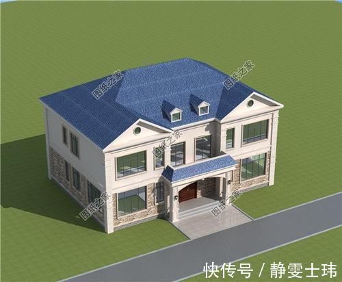 别墅|农村两户连体二层别墅,省钱又省力,两家人齐聚一堂