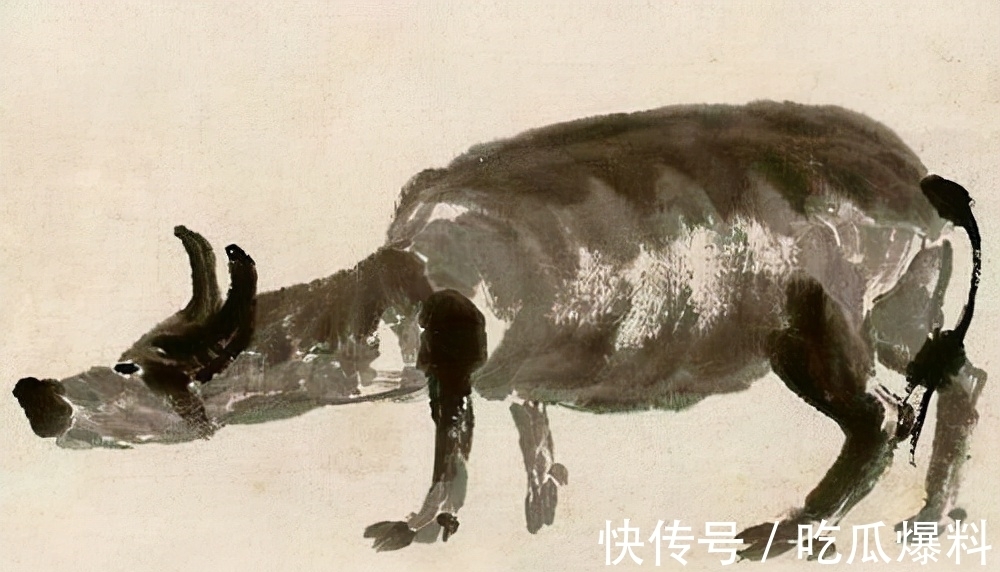 齐白石!齐白石画牛被打脸,画牛像画猪卖12万,弟子添几笔后,卖了7751万