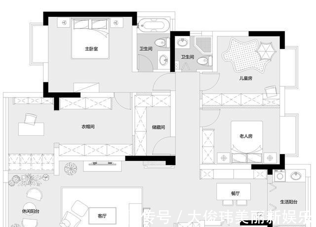 石膏线|老婆将大阳台隔出两间屋,168㎡四居妥妥变五房,谁看谁羡慕!