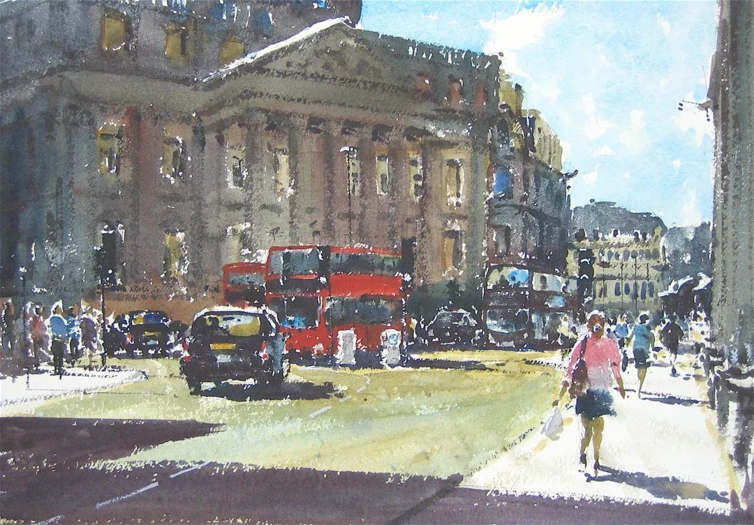 水彩画!印象主义水彩画:杰拉德·格林用光的氛围来赋予作品活力和生机