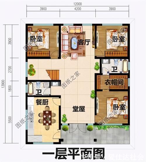经济|一层半农村建房设计图，美观实用还经济，有这样的房子谁还住楼房