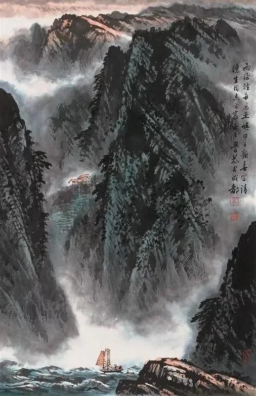 岑学恭|斧劈刀削——岑学恭笔下峻峭挺拔的山水画