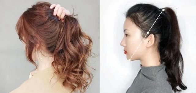 发型分享不同脸型马尾位置,圆脸、方脸这样绑最瘦小脸