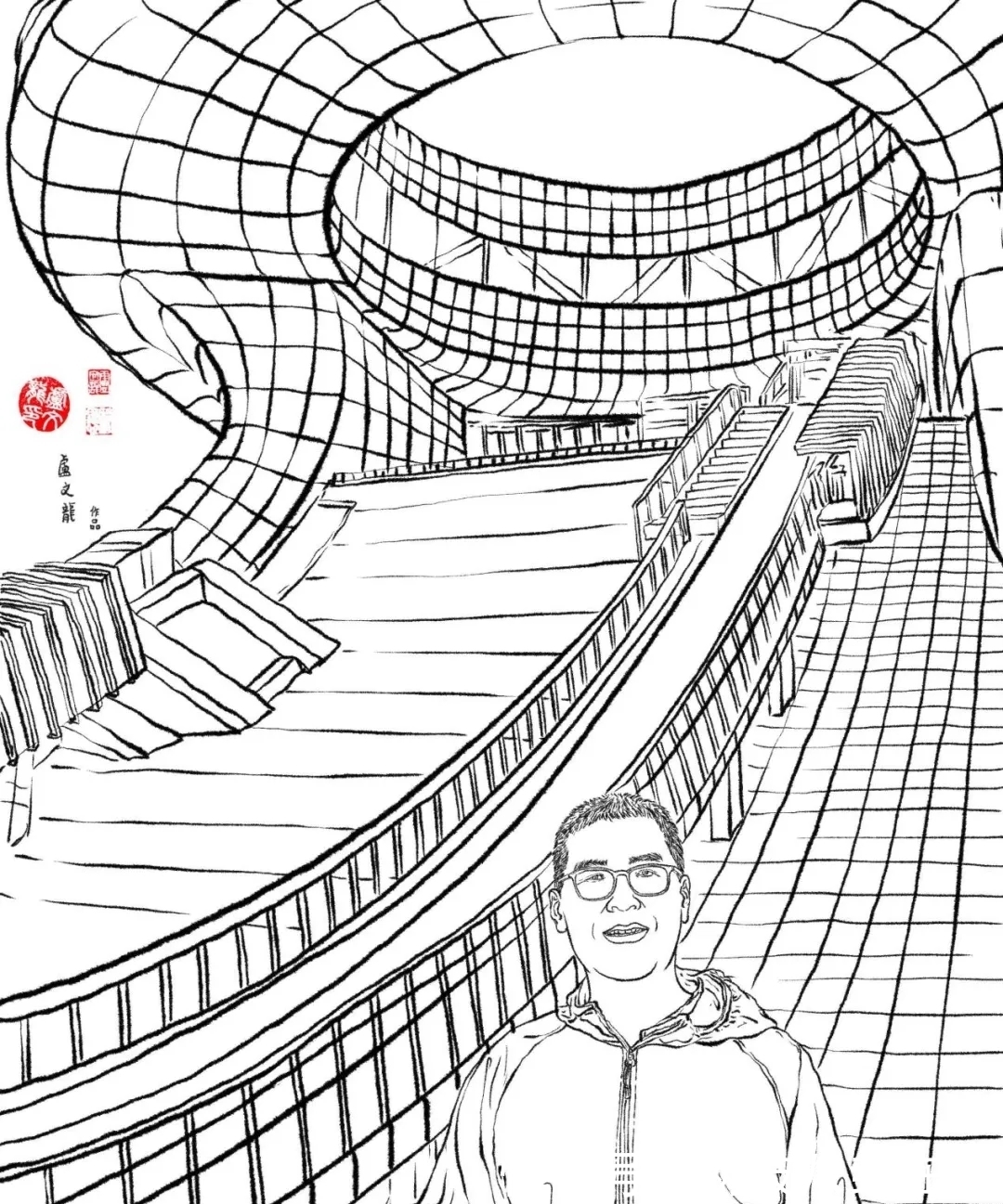 任子威@近400幅冬奥主题手绘插画均出自燕大老师之手