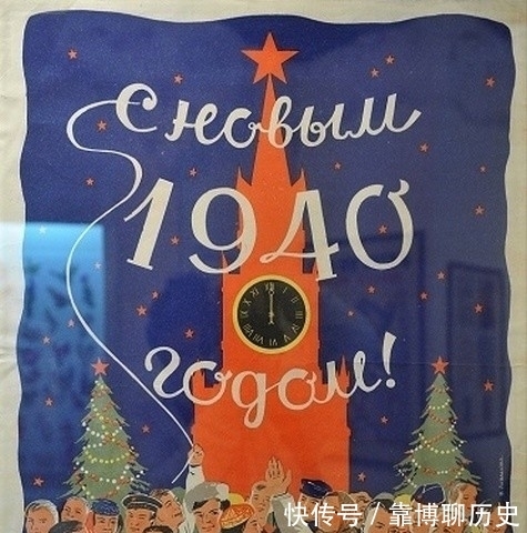 波波|四十年代苏联新年贺卡 圣诞老人手持波波沙冲锋枪