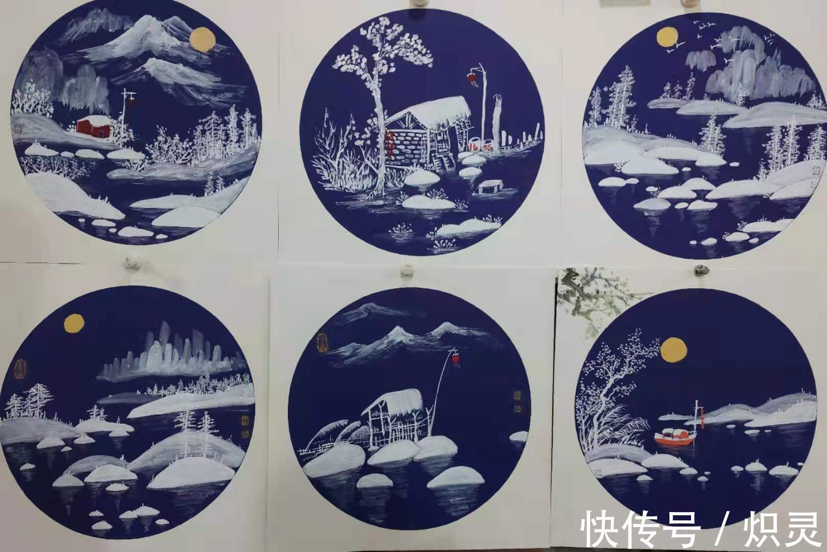 画家|画家慧子（贝娘）——蓝卡冰雪山水