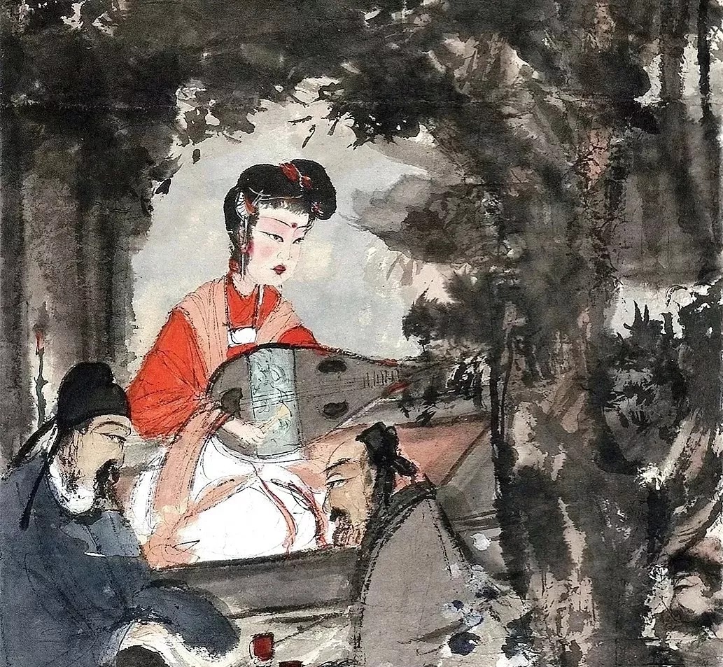 兰亭修禊图|傅抱石如何用笔下的“勾魂三绝”画活历史仕女画的?