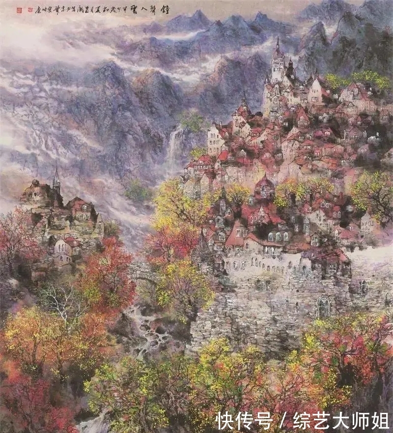 萧瀚$旅德中国画家|色彩的魅力!萧瀚彩墨山水画