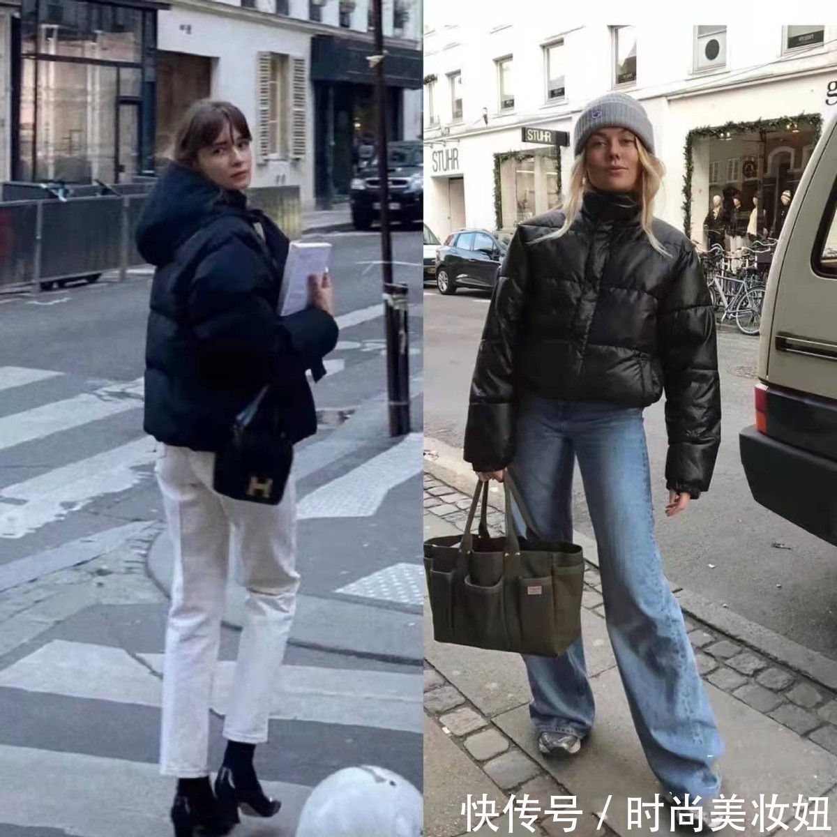 牛仔裤|这是我见过最吸睛的羽绒服穿搭,每一套都时髦洋气,值得收藏