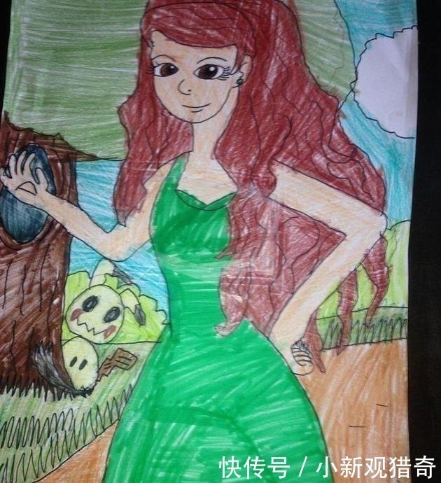 安娜公主|九岁男童笔下的迪士尼公主,艾莎和安娜被丑化,爱丽丝公主最相似