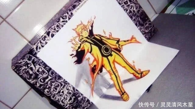 立体感|火影大神用铅笔画3D特效,鸣人大战斑帅出天际